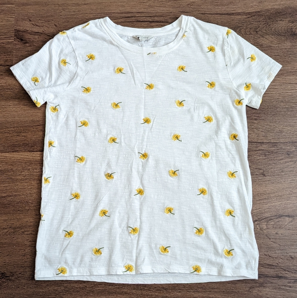 Lucky Brand White T-shirt With Floral Print